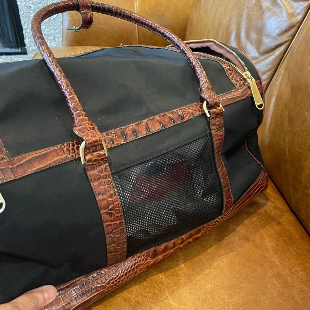 Elegant Black and Brown BRAHMIN Dog Carrier